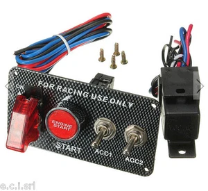 RACING PANEL AUTO MOTORRAD KART BOOT FÜR LED ZÜNDUNG FÜR MOTORSTART  - Bild 1 von 1