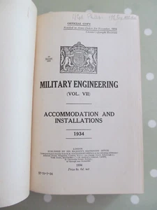 MANUAL MILITARY ENGINEERING VOL VII ACCOMMODATION & INSTALLATION WAR OFFICE 1934 - Picture 1 of 11