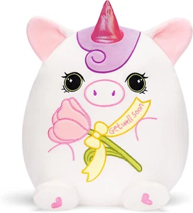13,5 Zoll Get Well Soon Einhorn Plüschkissen, weiches Kuscheltier Stofftier Spielzeug - Bild 1 von 7