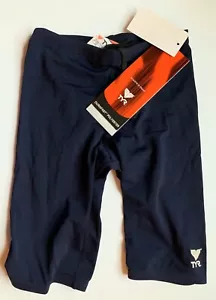 TYR DURAFAST JAMMER SOLID NAVY COMPETITION SWIM SHORTS, BOYS SIZE 22, NEW NWT - Picture 1 of 7