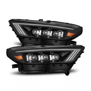 For 2015-17 Ford Mustang 18-22 Shelby GT350 GT500 Black LED Headlights AlphaRex - Picture 1 of 14