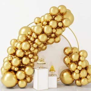 RUBFAC 92pcs Metallic Gold Balloons Chrome Gold Balloon Different Sizes 18 12... - Picture 1 of 7