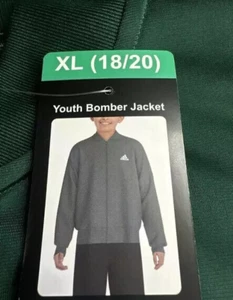adidas Green Youth Bomber Jacket size XL(18/20) - Picture 1 of 7