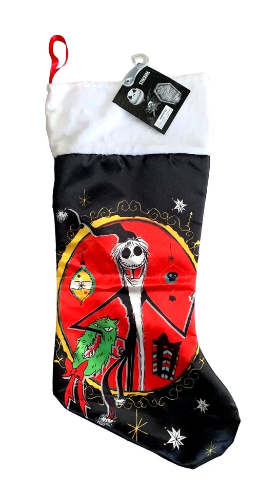 Disney Nightmare Before Christmas Jack Skellington Black Stocking 18 Inch