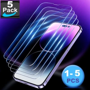 Vitre protection VERRE TREMPÉ protecteur iPhone 14 13 12 11 Pro X/S/R Max 8/7 SE - Photo 1/7