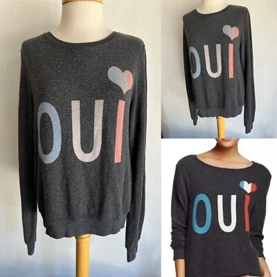 OUI! ❤️ (2021) Blusa suéter feminina oficial WILDFOX cinza tamanho XS - Imagem 1 de 4