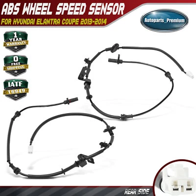 2x Rear Left & Right ABS Wheel Speed Sensor for Hyundai Elantra Coupe 2013-2014 - Image 1 of 4