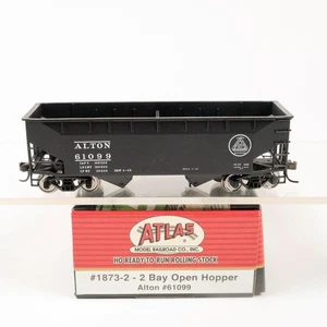 Atlas escala HO Alton Railroad #61099 2 bahías tolva abierta lista para funcionar 1873-2 - Imagen 1 de 5