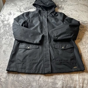 Natural Reflections Coat Large Black Reversible Hooded Fleece Pockets Lightweigh - Picture 1 of 15