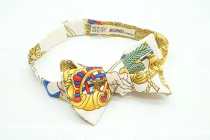 Hermes Bow Tie 100% Silk Noeud Papillon Margiela Period Vintage white 2421k - Picture 1 of 10