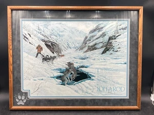 Jon Van Zyle Signed Iditarod Alaska Dog Sled Race Print, Framed - Picture 1 of 12