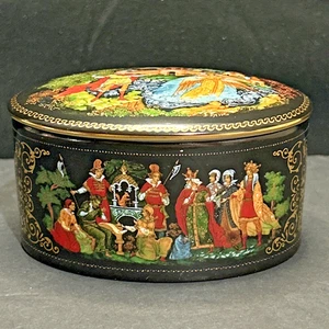 Legend of Tsar Saltan Russian Folk Tale Porcelain Trinket Box #679 USSR 1989 - Picture 1 of 9