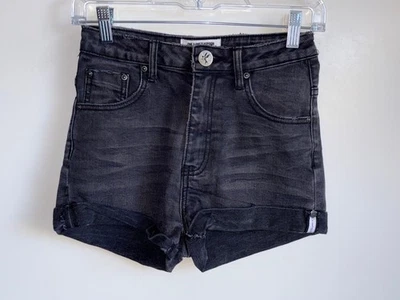 ОДНА ЧАЙНАЯ ЛОЖКА Harlets высоты Jean шорты размер 25 черный - Изображение 1 из 4