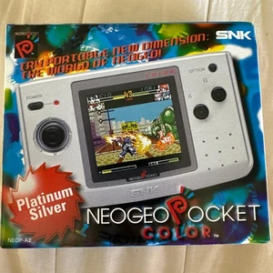 SNK NEOGEO Pocket Color Console Platinum Silver Boxed NEW Free Shipping 1991-6 - Picture 1 of 4