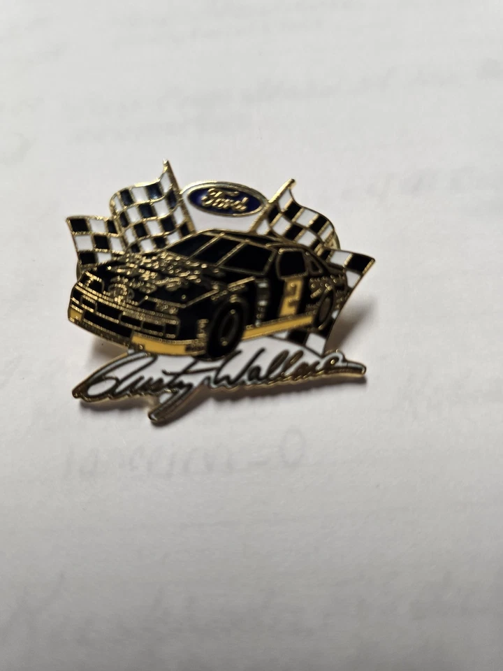 Rusty Wallace Ford MGD #2 checkered flag Hat Pin - Image 1 of 1