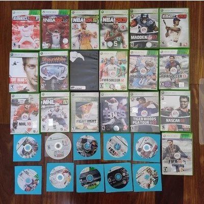 Lot 29 Xbox 360 Sports Games Madden NCAA, NBA, NHL, Fifa, MLB & PGA ALL WORKING! - Image 1 of 4