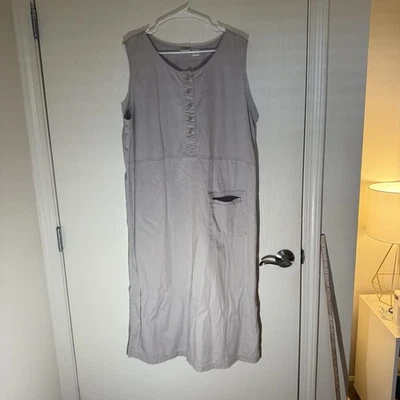 Cherokee Women’s Plus Size 18W Grey Sleeveless Midi Shirt Dress Minimalist Basic - Image 1 of 4