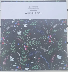 Whistlefish Christmas Wrapping Paper 2 Sheets Quality Foliage and Flowers WWX338 - Picture 1 of 1