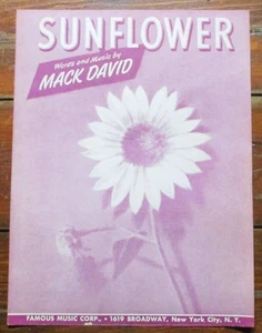 1958 "SONNENBLUME" MACK DAVID NOTEN FRÜHES PAPIER - Bild 1 von 4