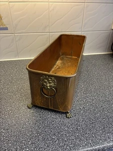 Large Vintage Copper Trough Planter With Lion Handles - Picture 1 of 13