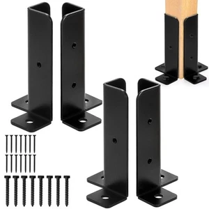 Yesland 4Pcs Adjustable Deck Post Anchor Base Brackets Fit 1.5x1.5 2x2 2x4 4x... - Picture 1 of 7