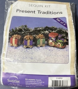 Sonnenaufgang Pailletten Set Weihnachtsschmuck Geschenk Traditionen 4er Set Größe 2”x3” Zum Selbermachen - Bild 1 von 4