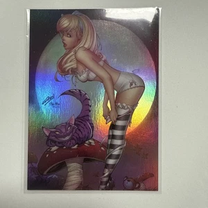 Zenescope Grimm Universe Wonderland PINUP Card 6P Alice Foil - Picture 1 of 2