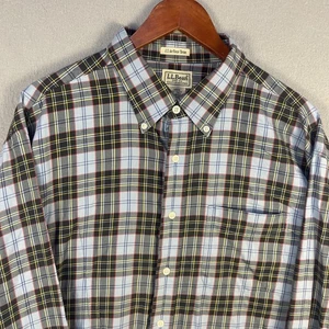 Vintage LL Bean Flanellhemd Herren XLT Air Force Tartan kariert Tasche Langarm - Bild 1 von 9