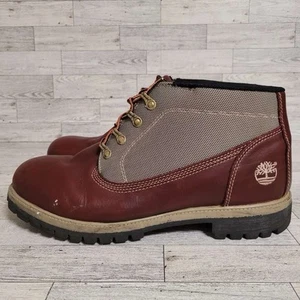 Herren Timberland 28010 Western Braun Leder Canvas Wandern Chukka Stiefel Größe 13 - Bild 1 von 9