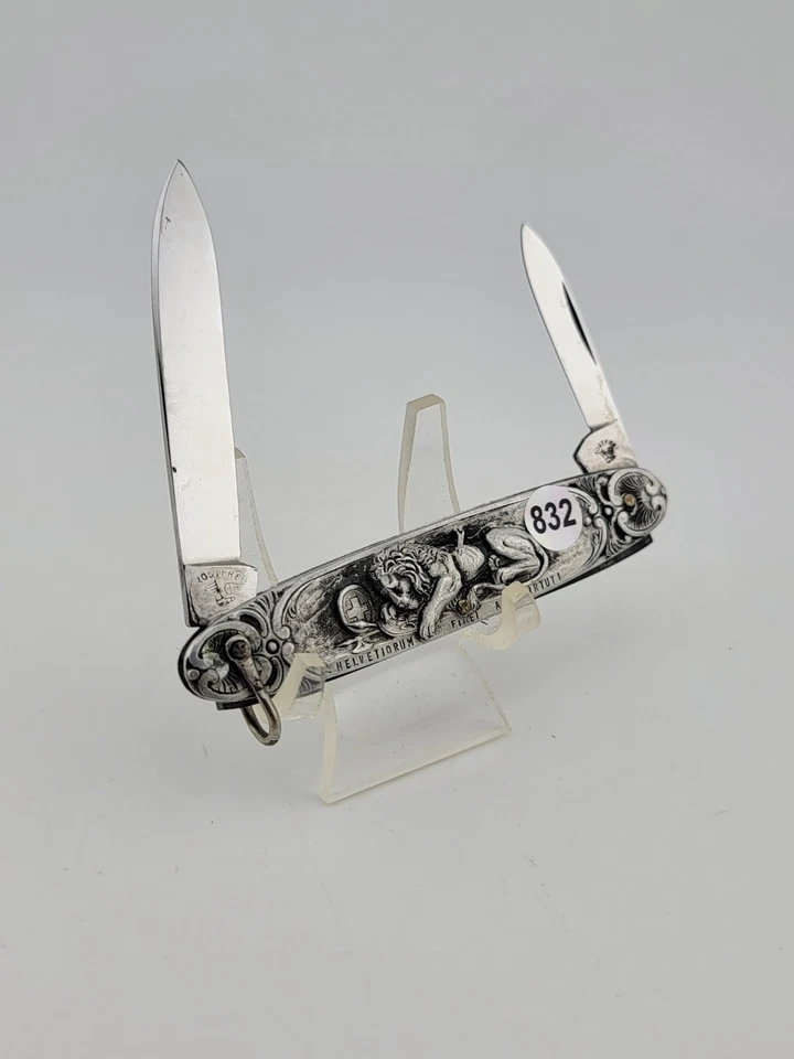 VTG RARE ROSTFREI SOLINGEN GERMANY EMBOSSED WILHELM TELL LION HANDLE PEN KNIFE - Image 1 of 4