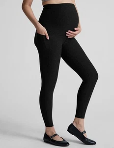 Beyond Yoga Spacedye Bump Maternity Pocket Midi Legging Heather Black XL - Picture 1 of 4