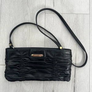 Michael Kors Black Clutch-Shoulder Bag Ruched - Picture 1 of 6