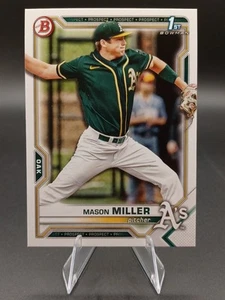 2021 Bowman Draft Chrome #BDC85 Mason Miller PAPER 1st Bowman Prospect Card A's - Picture 1 of 2