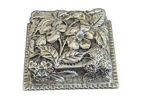 Tapa cúpula tintero patrón floral repousse Jacobi & Jenkins alrededor de 1900 40 gramos - Imagen 1 de 6