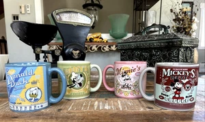 Set 4 Disney Retro Coffee Mugs Mickey & Minnie Mouse Goofy Donald Duck 16 OZ NIB - Picture 1 of 18