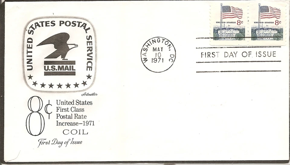 US SC # 1338g Flag and white house FDC. Artmaster Cachet. - Image 1 of 1