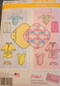 ๐ฆ SIMPLICITY #1042 - INFANT LAYETTE - BLANKET & BOOTIES PATTERN XXS-LG FF - Picture 1 of 4