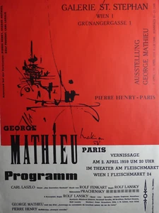 George Mathieu (1921, 2012 ) - Austellungsplakat, 1958, Lithografie, signiert - Picture 1 of 9