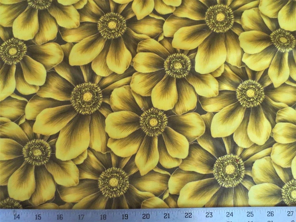 Tela de algodón Garden Elegance amarilla margarita Kona Bay talla 36 X 44 pulgadas Foto 1 de 1