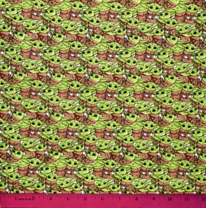 Baby Yoda Fabric - HALF YARD - 100% Cotton Quilting Sewing Star Wars Mandalorian - Picture 1 of 1