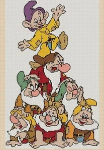 The 7 Dwarfs Pyramid Counted Cross Stitch CHART No. 10-153 - Picture 1 of 1