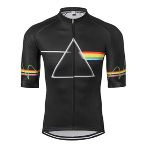 Men's Short Sleeve Cycling Jersey Tops Coolmax Bike Cycle Jersey Shirt Black - Picture 1 of 7