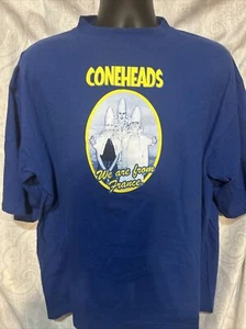 Vtg 90s CONEHEADS T-Shirt MENS LARGE Saturday Night Live TV SNL Movie Dan Akroyd - Picture 1 of 11