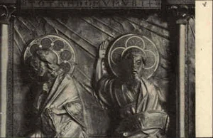 KOBLENZ alter Heimatbeleg Postkarten-Format ~1950 Altar Gestalten Castor Kirche - Picture 1 of 2