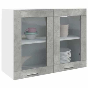Hanging Glass Cabinet Concrete Grey 80x31x60 cm cm vidaXL - Picture 1 of 10