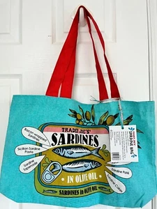 Trader Joe's Bag Trader Joes wiederverwendbare schwere Baumwolltasche Sardine Einkaufstasche, Neu - Bild 1 von 2