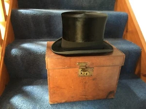 Original Antique Black Silk Top Hat. Circa 1900. - Picture 1 of 6
