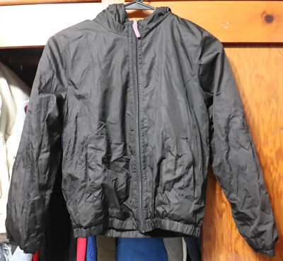 Cherokee Full Zip Jacket Coat Lined Hood Black Girls Large  YL 10/12 - Image 1 of 4