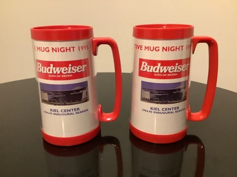 2 Vintage St. Louis Blues Bud Kiel Center 94-95 Thermo-Serve Mug Hull Joseph Cover