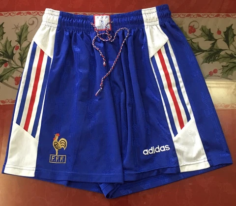 France 1996 Away Football Soccer Shorts Large Zidane Thuram Djorkaeff Blanc Era Cover